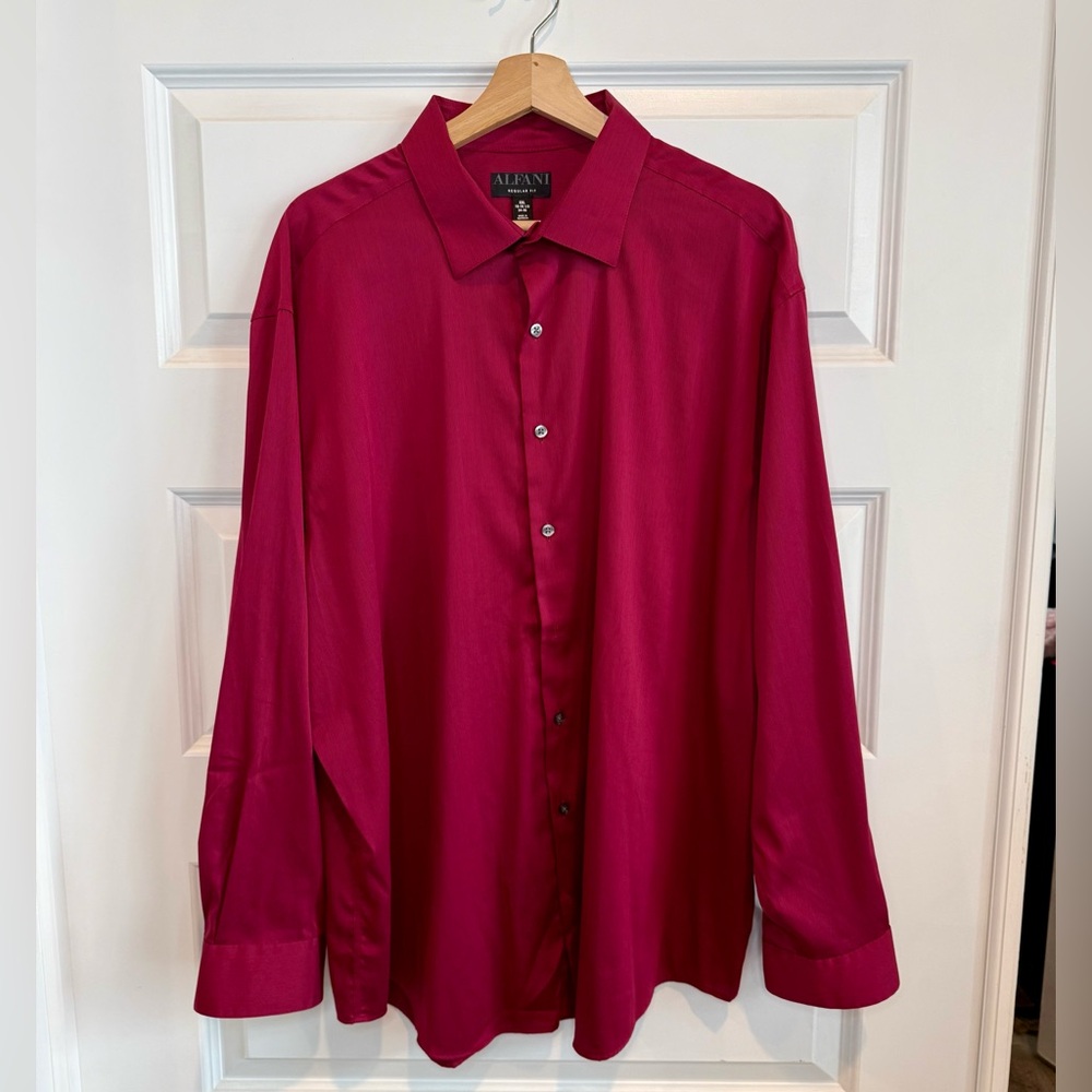 Alfani Men's Red Button Down Shirt